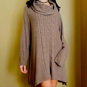JEANNE PIERRE Oversized Turtleneck Sweater Dress